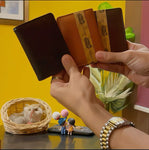 Mini Wallet Plus Card Holder With Magnetic Button - Businessman Collection
