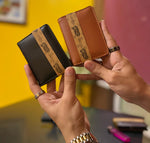 Mini Wallet Plus Card Holder With Magnetic Button - Businessman Collection