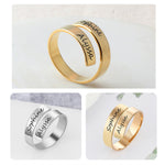 Personalized Engraved Dual Name Adjustable Ring